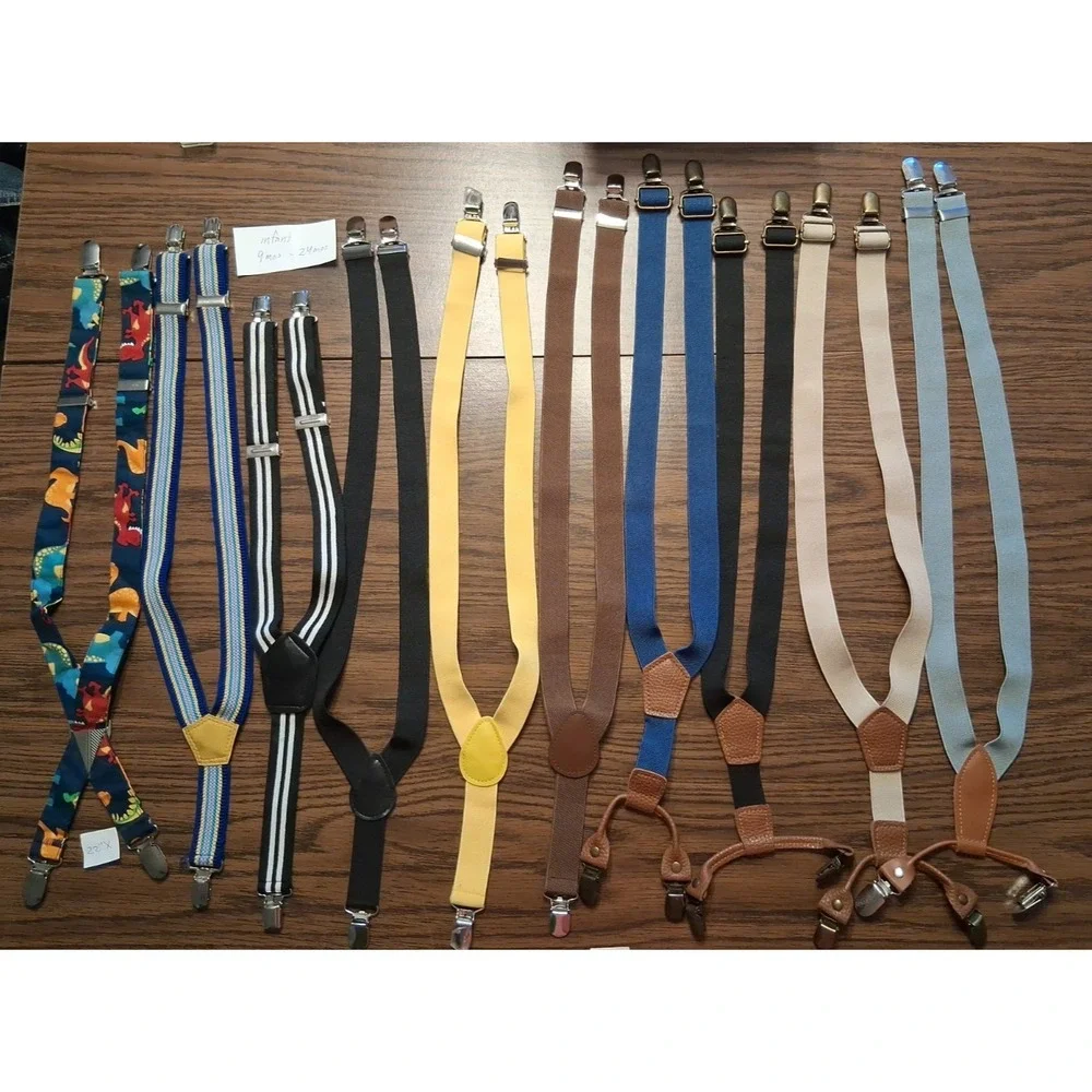 Lot of 10 Suspenders Baby Toddler Adjustable All 22